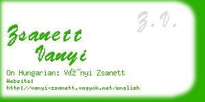 zsanett vanyi business card